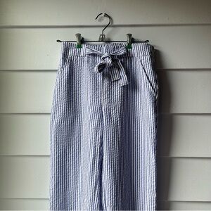 Striped Blue and White Pants with Tie